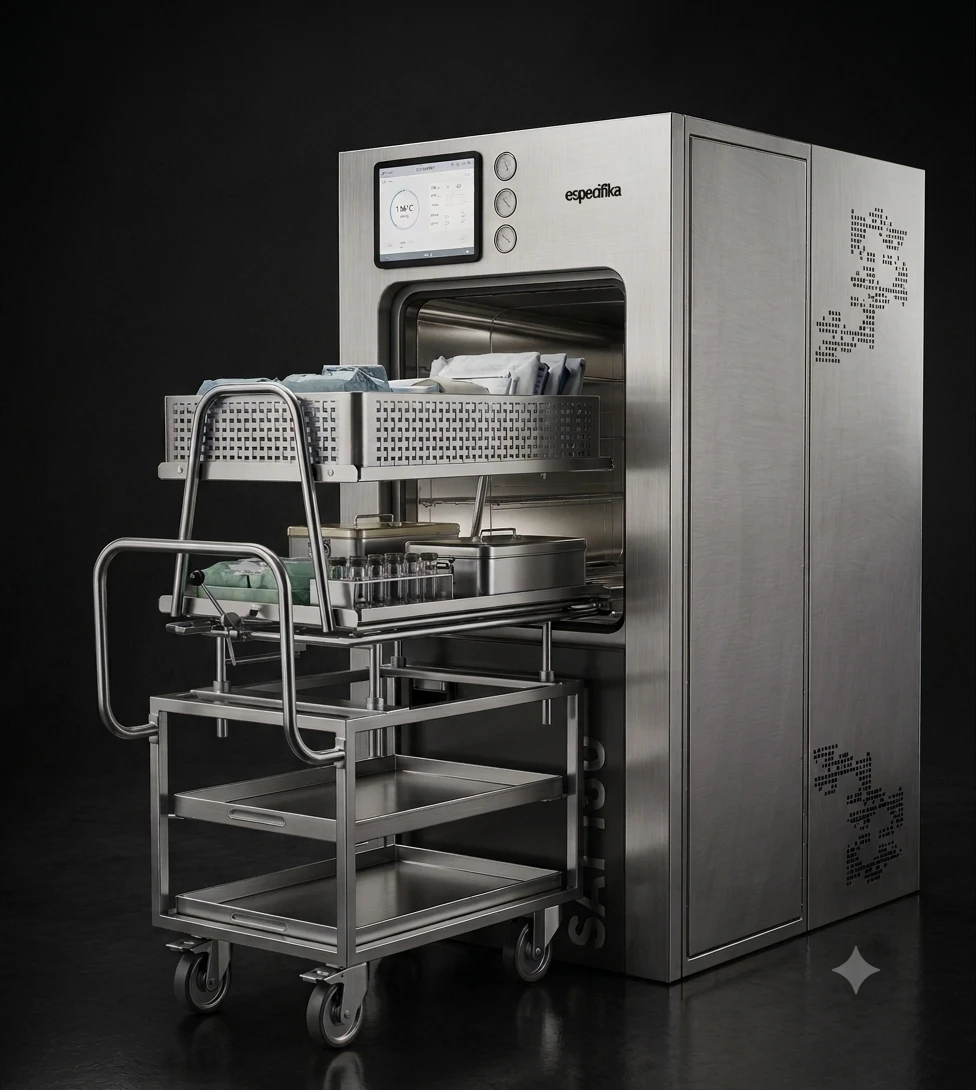 Autoclave de vapor Especifika con carro de carga